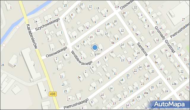 Grudziądz, Wróblewskiego Walerego, gen., 3, mapa Grudziądza