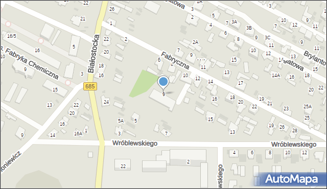 Hajnówka, Wróblewskiego Walerego, gen., 9, mapa Hajnówka