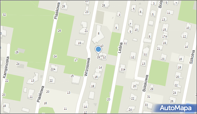 Hornówek, Wrzosowa, 24, mapa Hornówek