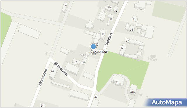 Jaksonów, Wrocławska, 38b, mapa Jaksonów