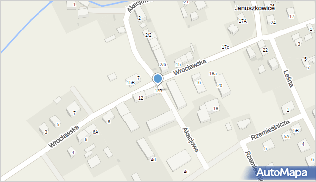 Januszkowice, Wrocławska, 12B, mapa Januszkowice