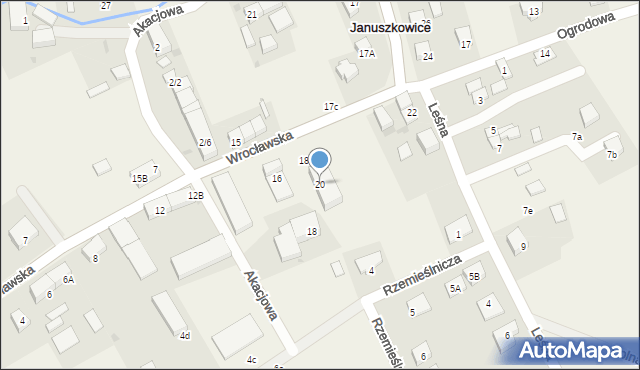 Januszkowice, Wrocławska, 20, mapa Januszkowice