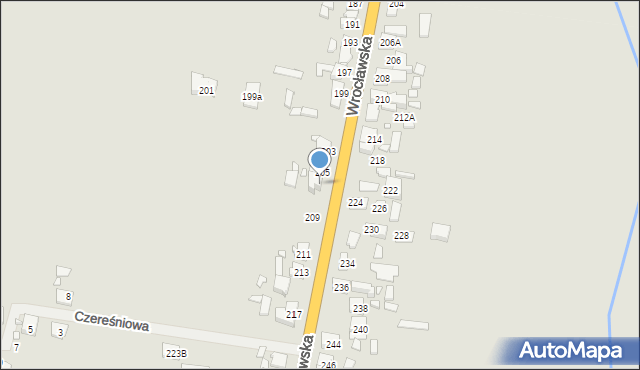Jarocin, Wrocławska, 207, mapa Jarocin