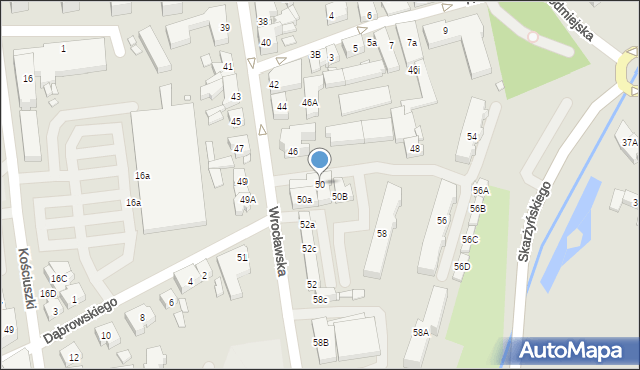 Jarocin, Wrocławska, 50, mapa Jarocin