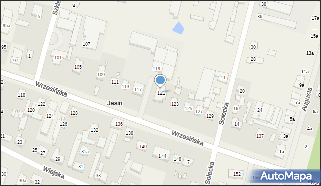 Jasin, Wrzesińska, 121, mapa Jasin