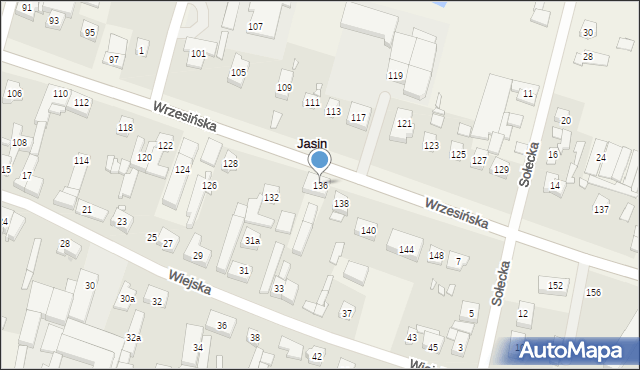 Jasin, Wrzesińska, 136, mapa Jasin