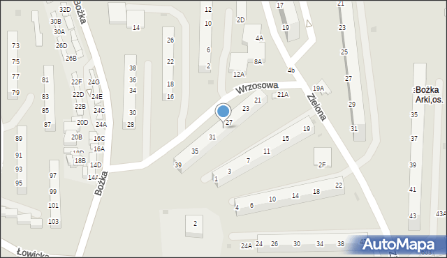 Jastrzębie-Zdrój, Wrzosowa, 29, mapa Jastrzębie-Zdrój