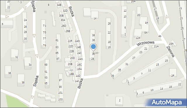 Jastrzębie-Zdrój, Wrzosowa, 30, mapa Jastrzębie-Zdrój