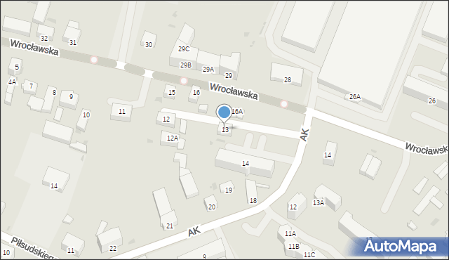 Jawor, Wrocławska, 13, mapa Jawor