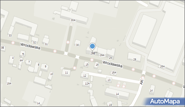 Jawor, Wrocławska, 29B, mapa Jawor