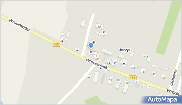 Jelcz-Laskowice, Wrocławska, 86, mapa Jelcz-Laskowice