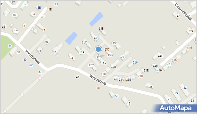 Jelenia Góra, Wrzosowa, 17, mapa Jelenia Góra