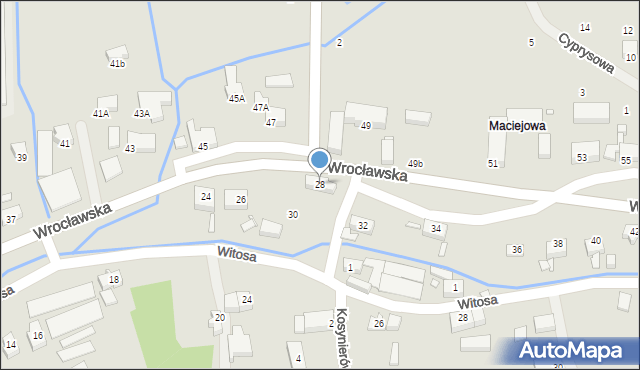 Jelenia Góra, Wrocławska, 28, mapa Jelenia Góra