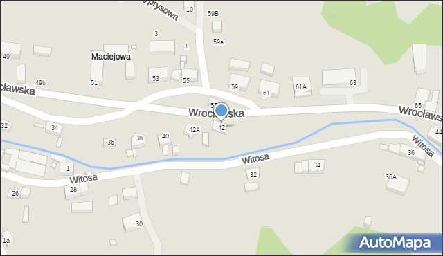 Jelenia Góra, Wrocławska, 42, mapa Jelenia Góra