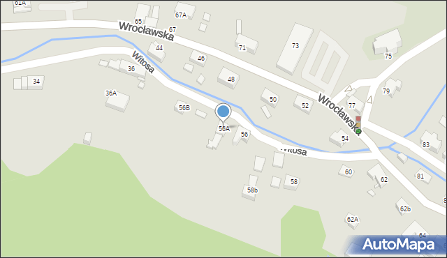 Jelenia Góra, Wrocławska, 56A, mapa Jelenia Góra