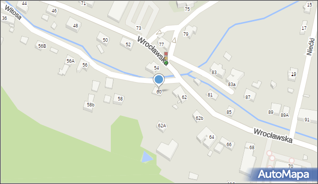 Jelenia Góra, Wrocławska, 60, mapa Jelenia Góra