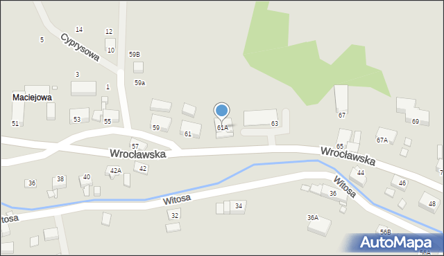 Jelenia Góra, Wrocławska, 61A, mapa Jelenia Góra