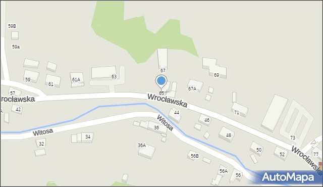 Jelenia Góra, Wrocławska, 65, mapa Jelenia Góra