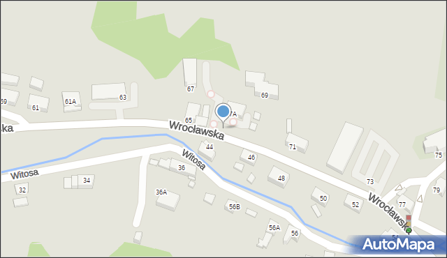 Jelenia Góra, Wrocławska, 67, mapa Jelenia Góra