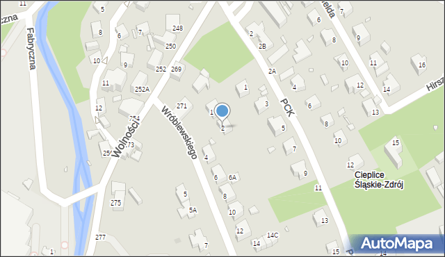Jelenia Góra, Wróblewskiego Walerego, gen., 2, mapa Jelenia Góra