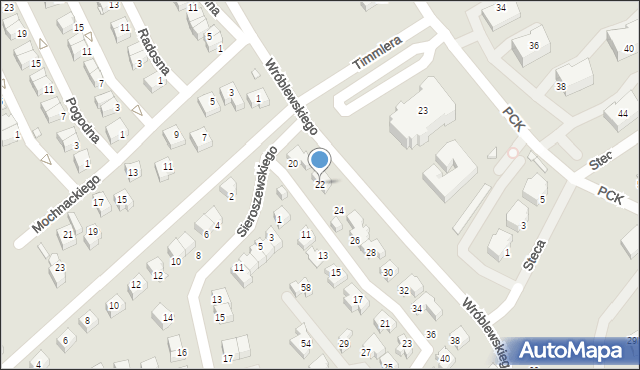 Jelenia Góra, Wróblewskiego Walerego, gen., 22, mapa Jelenia Góra