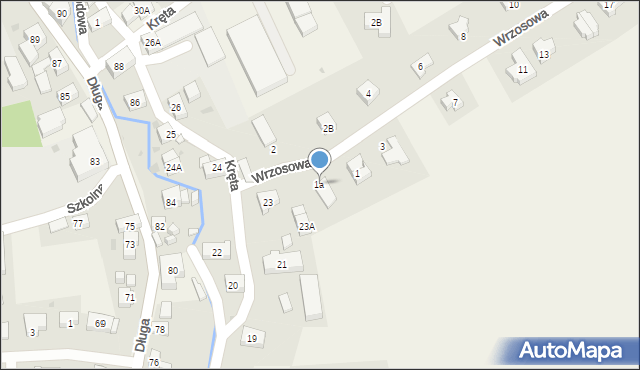 Jeżów Sudecki, Wrzosowa, 1a, mapa Jeżów Sudecki