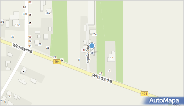 Kalej, Wręczycka, 16, mapa Kalej