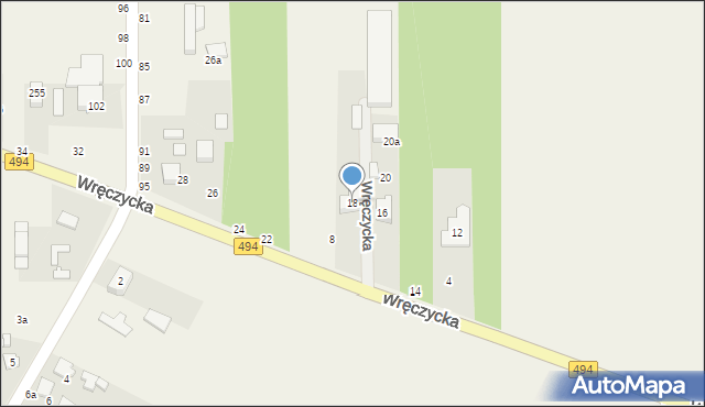 Kalej, Wręczycka, 18, mapa Kalej