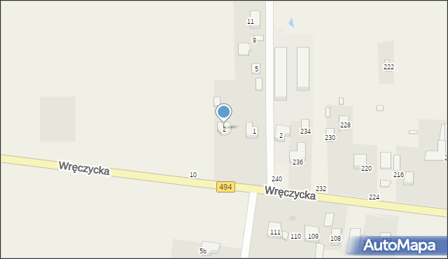 Kalej, Wręczycka, 2, mapa Kalej