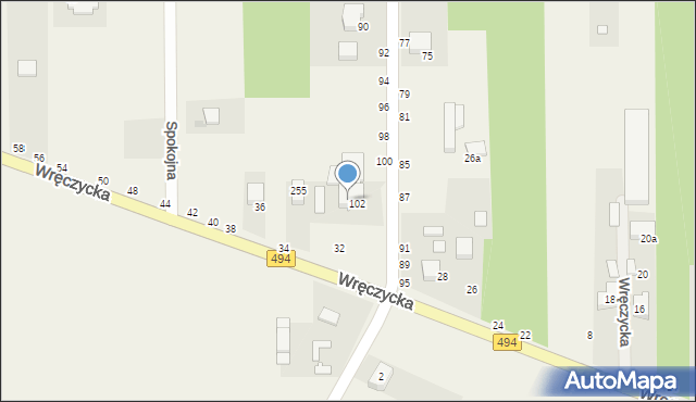 Kalej, Wręczycka, 30, mapa Kalej