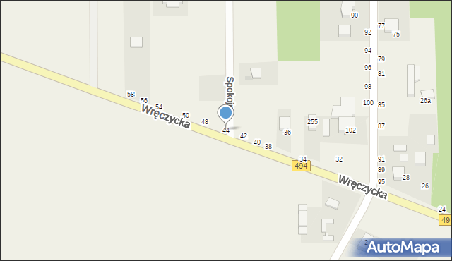 Kalej, Wręczycka, 44, mapa Kalej