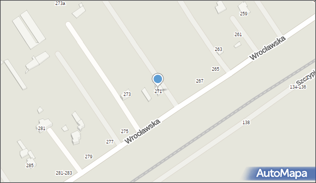 Kalisz, Wrocławska, 271, mapa Kalisza