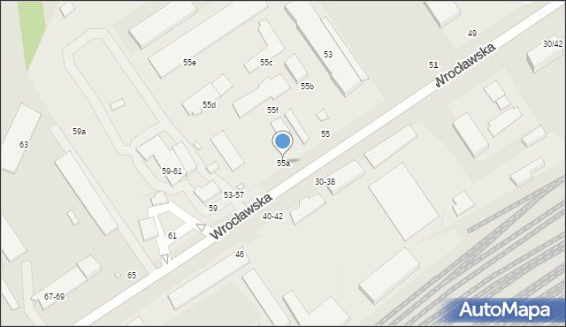 Kalisz, Wrocławska, 55a, mapa Kalisza