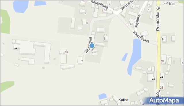 Kalisz, Wrzosowa, 5, mapa Kalisza