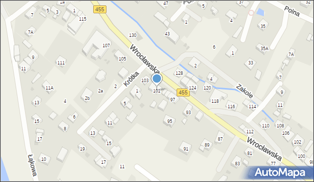 Kamieniec Wrocławski, Wrocławska, 101, mapa Kamieniec Wrocławski