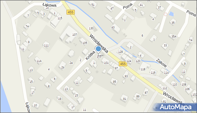 Kamieniec Wrocławski, Wrocławska, 103, mapa Kamieniec Wrocławski