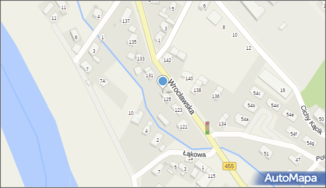 Kamieniec Wrocławski, Wrocławska, 129, mapa Kamieniec Wrocławski