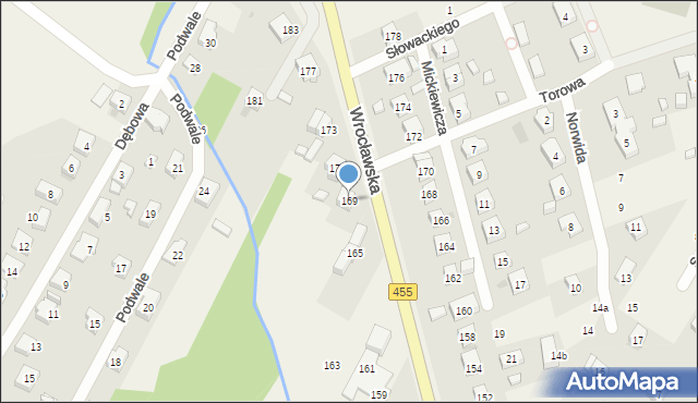 Kamieniec Wrocławski, Wrocławska, 169, mapa Kamieniec Wrocławski