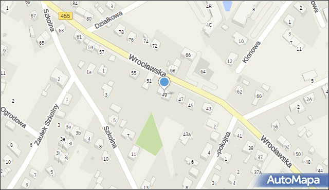 Kamieniec Wrocławski, Wrocławska, 49, mapa Kamieniec Wrocławski