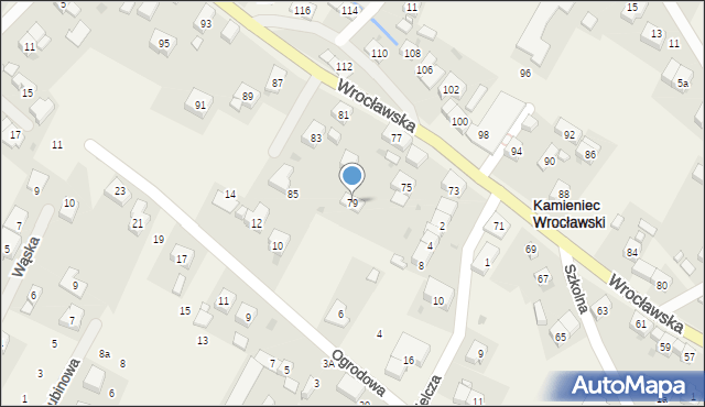 Kamieniec Wrocławski, Wrocławska, 79, mapa Kamieniec Wrocławski