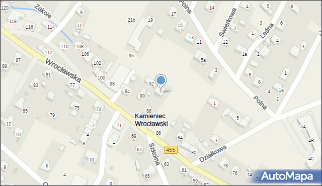 Kamieniec Wrocławski, Wrocławska, 86, mapa Kamieniec Wrocławski