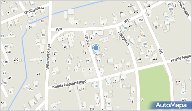 Katowice, Wronia, 10, mapa Katowic