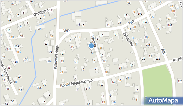 Katowice, Wronia, 5, mapa Katowic