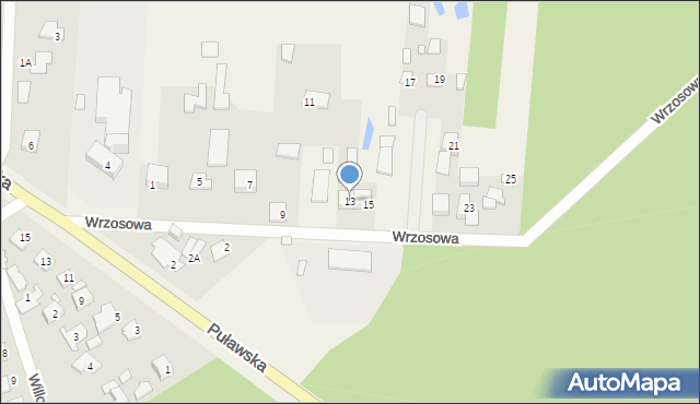 Kąty, Wrzosowa, 13, mapa Kąty