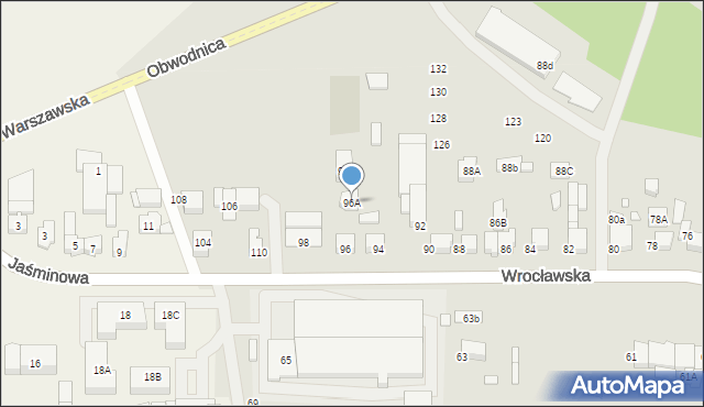 Kępno, Wrocławska, 96A, mapa Kępno