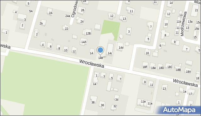 Kiełczów, Wrocławska, 14b, mapa Kiełczów
