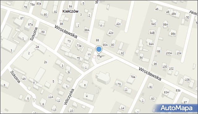 Kiełczów, Wrocławska, 77a, mapa Kiełczów