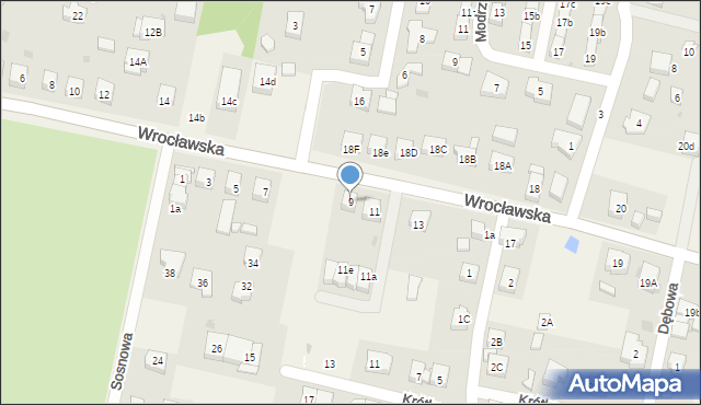 Kiełczów, Wrocławska, 9, mapa Kiełczów