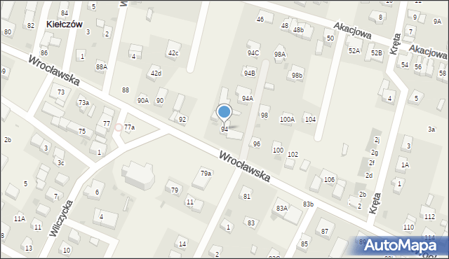 Kiełczów, Wrocławska, 94, mapa Kiełczów