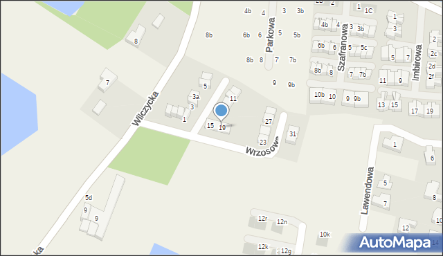 Kiełczówek, Wrzosowa, 19, mapa Kiełczówek